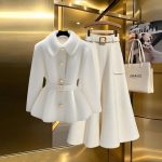 Winter Coat Wool Skirt Set