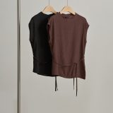 Women’s Crinkle Top Brown Cotton