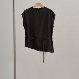 Women’s Crinkle Top Brown Cotton